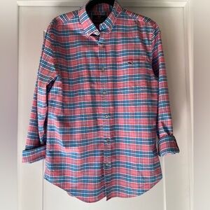 Vineyard Vines Slim Fit Tucker Pink and Blue Checkered Shirt